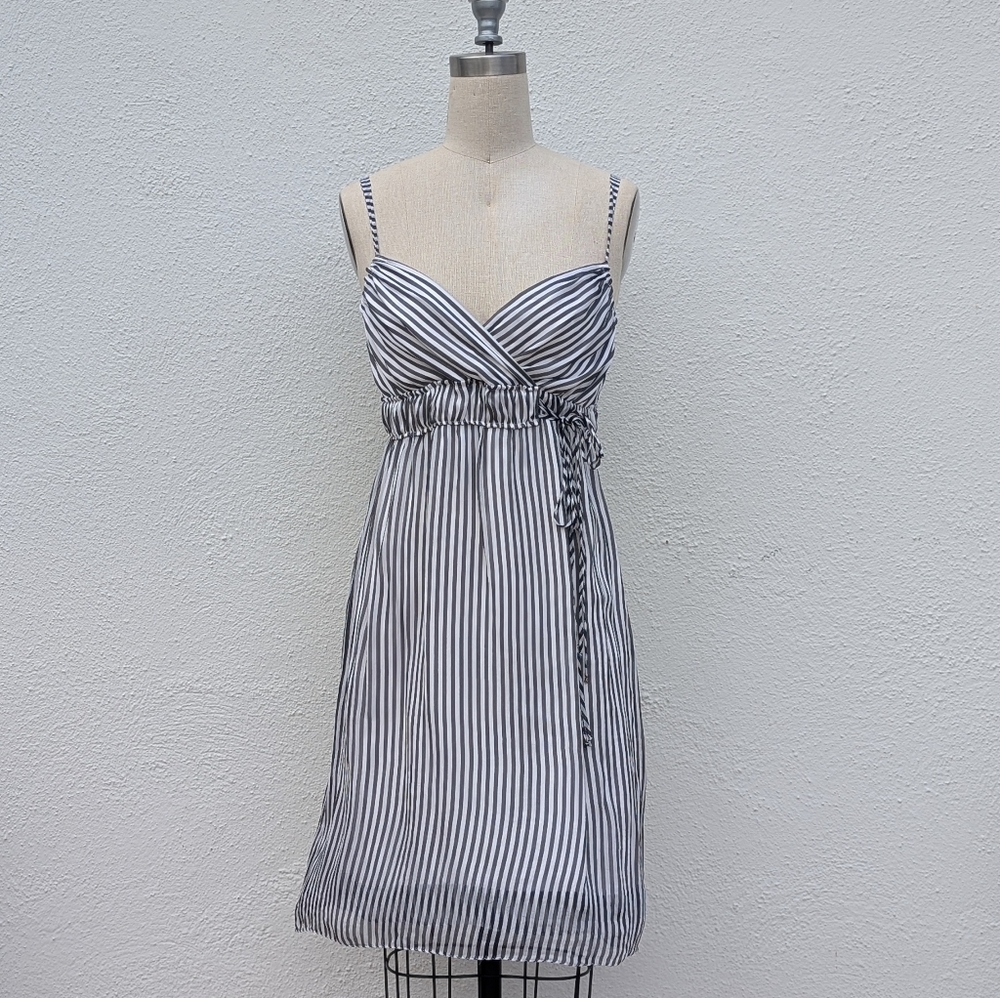 Poleci Black & White Breezy Striped Dress w/ Adjustable Straps Size S